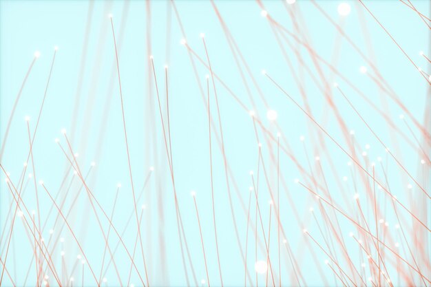 Flowing particles lines with white background 3d rendering computer digital drawing