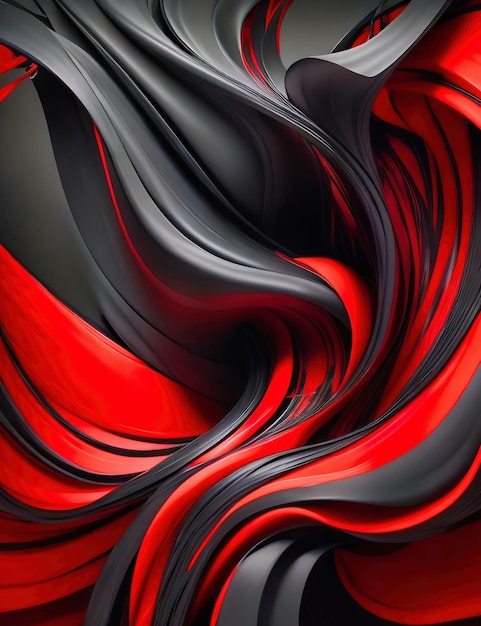 flowing red and black