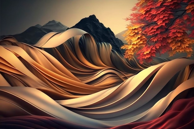 Flowing Silk autumn background