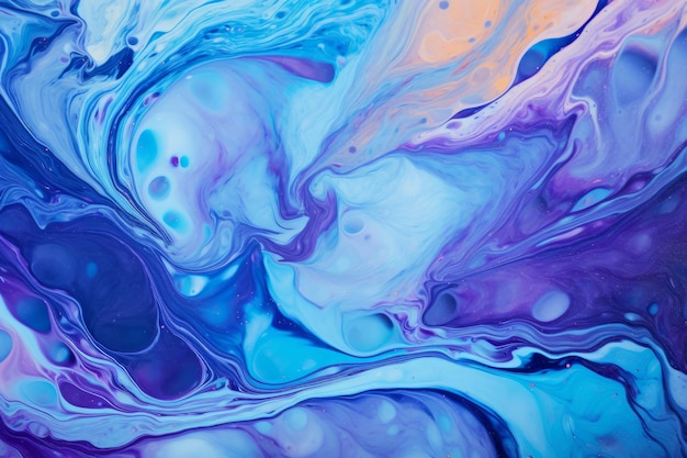 Flowing symphony a dynamic abstract composition of colorful liquid swirls and blended dyes