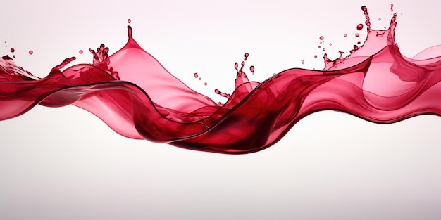 Flowing velvet red wine splash frozen in an abstract futuristic texture isolated on a transparent background