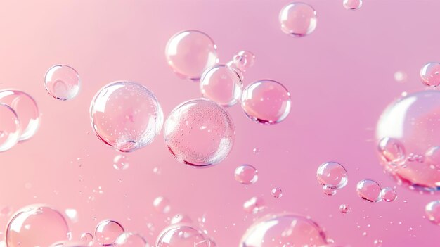 미니멀리즘적 인 배경 에 밝은 분홍색 그라디언트 에 흐르는 물 거품