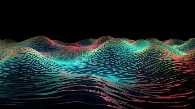 Flowing water with holographic ribbon waves