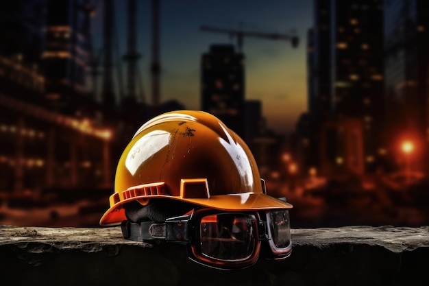 Flu construction background orange hard hat