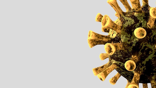 気道を攻撃する病原体である流体顕微鏡像に浮かぶインフルエンザコロナウイルス