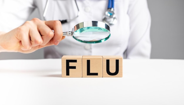 Flu word influenza concept