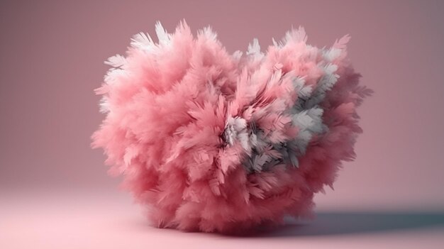 Fluffy Affection 3D Fluffy Heart Realistic Render Flow