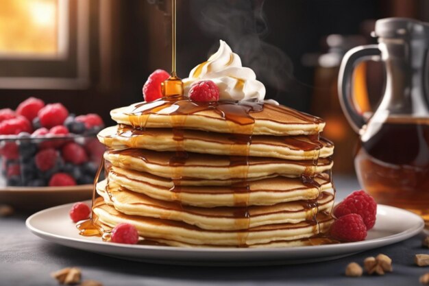 Fluffy american pancakes a delicious breakfast delight