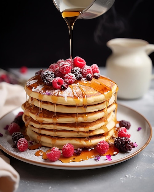 Fluffy berry Yogurt Pancakes