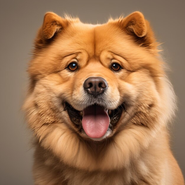 ふわふわの茶色のチャウチャウ犬