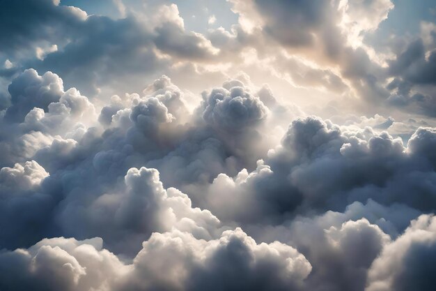 ふわふわの雲の背景