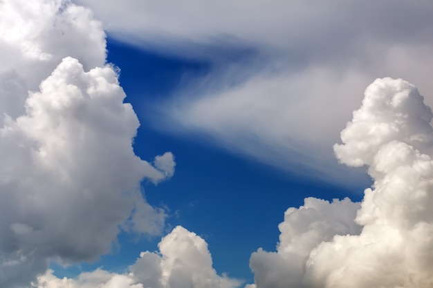 Fluffy clouds in the blue sky. Sky Background