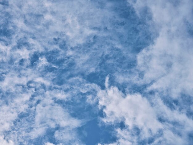 Fluffy clouds in the blue sky