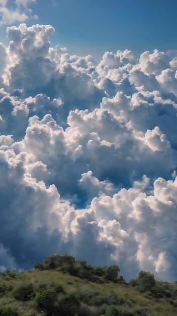 Foto nuvole soffici su un cielo blu