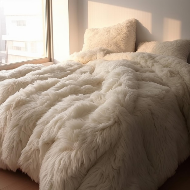 Photo fluffy comforter