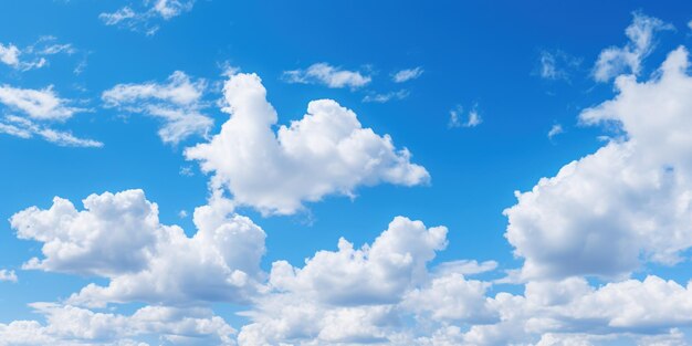 Fluffy cumulus cloud with blue sky