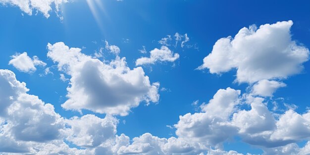 Fluffy cumulus cloud with blue sky