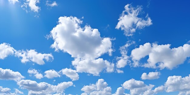 Fluffy cumulus cloud with blue sky