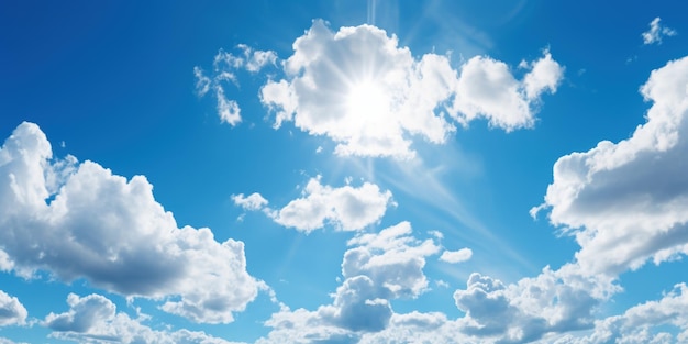 Fluffy cumulus cloud with blue sky