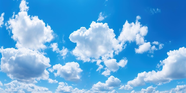 Fluffy cumulus cloud with blue sky