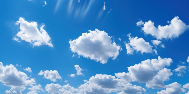 Пушистое кумулусное облако с голубым небом