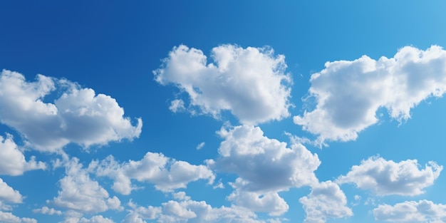 Fluffy cumulus cloud with blue sky