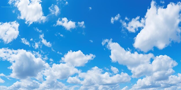 Fluffy cumulus cloud with blue sky