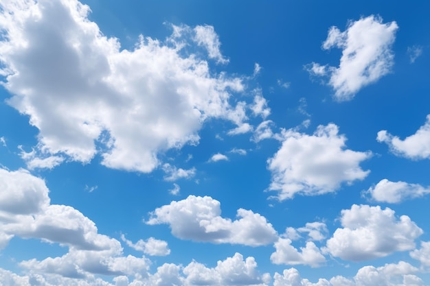 Fluffy cumulus cloud with blue sky