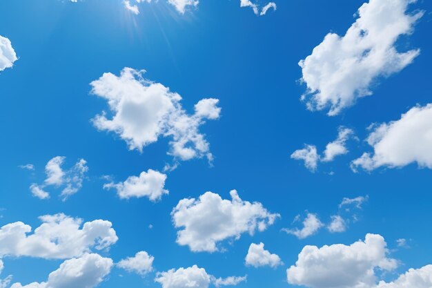Fluffy cumulus cloud with blue sky