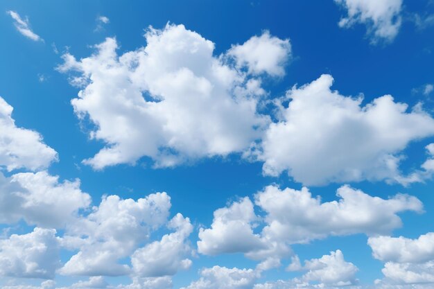 Fluffy cumulus cloud with blue sky