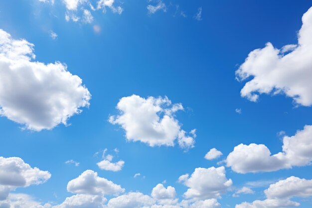 Fluffy cumulus cloud with blue sky