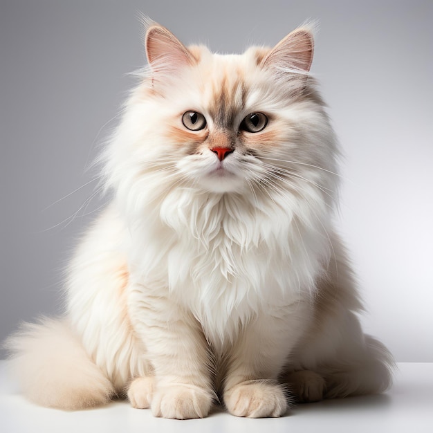 Fluffy Dichromatic Himalayan Cat