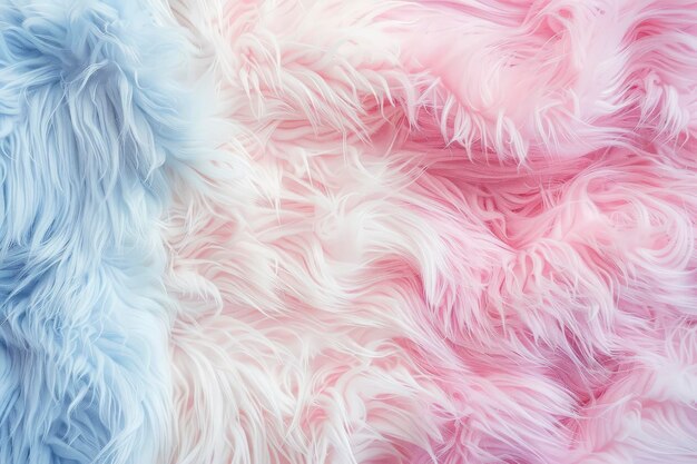 Photo fluffy fur pastel colors pink blue and white