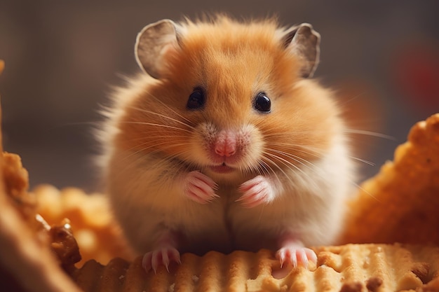 Fluffy hamster closeup