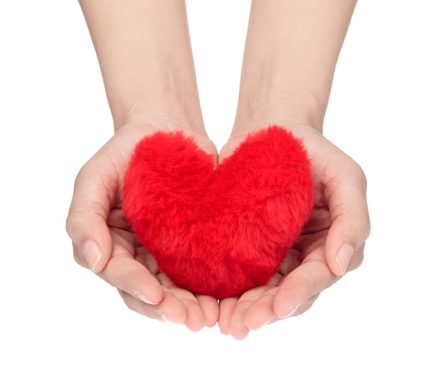 fluffy heart isolated on white background