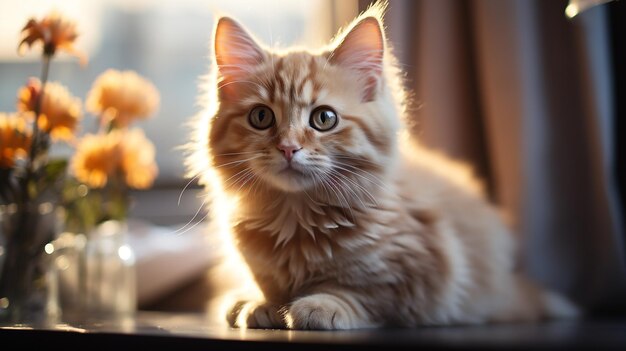 fluffy kitten gouden chinchilla brit ligt