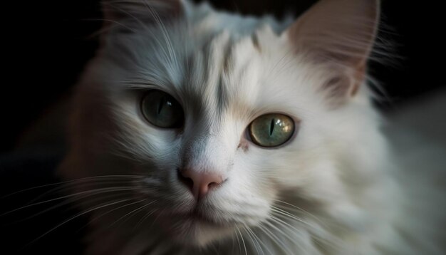 Fluffy kitten staring close up portrait cute beauty generated by AI