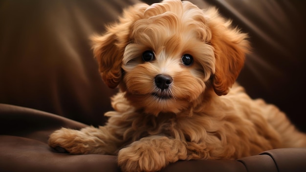 Fluffy Maltipoo in Warm Brown