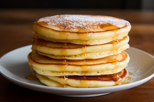 Fluffy Pancakes Stack Breakfast