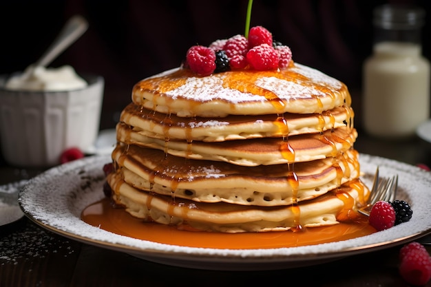 Fluffy pancakes stack