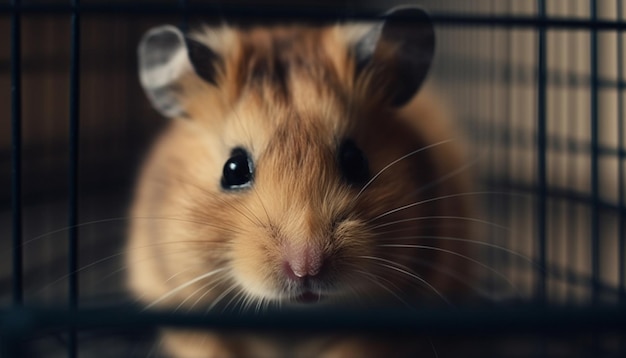 Fluffy small mammal with cute whiskers sitting generated by AI