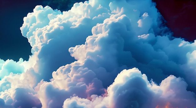 Fluffy soft clouds Beautiful cloudy sky Dream cloud of heaven Nature background or backdrop with copy space