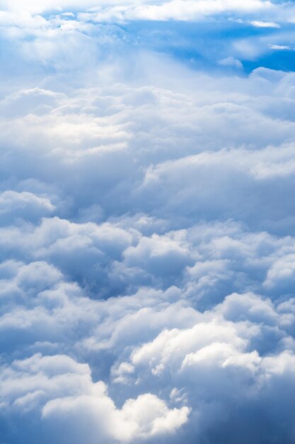 Fluffy storm clouds aerial photography