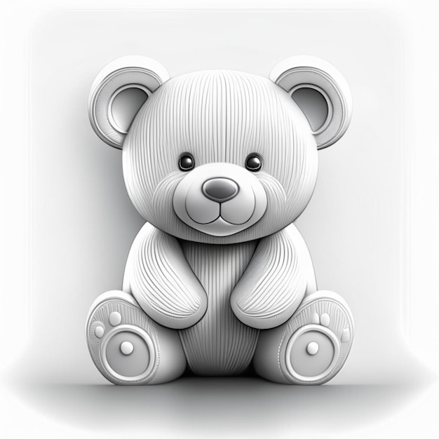 Fluffy Teddy Bear Coloring page for adults Coloring page for kids
