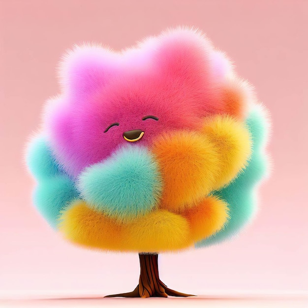 A fluffy tree with fluffy fur on it