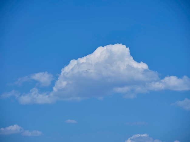 Fluffy white cloud in blue sky