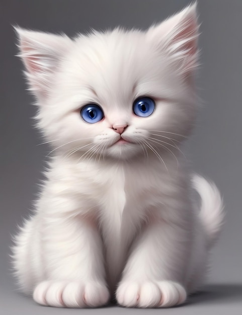 fluffy white kitten