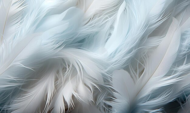 Fluffy witte veren op een blauwe achtergrond