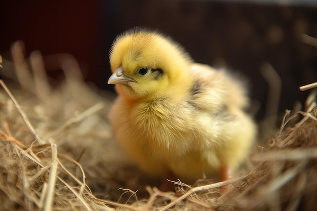 Fluffy yellow chick farm Generate Ai