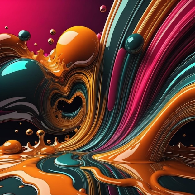 Жидкий абстрактный фон с различными цветами Сгенерировано AI